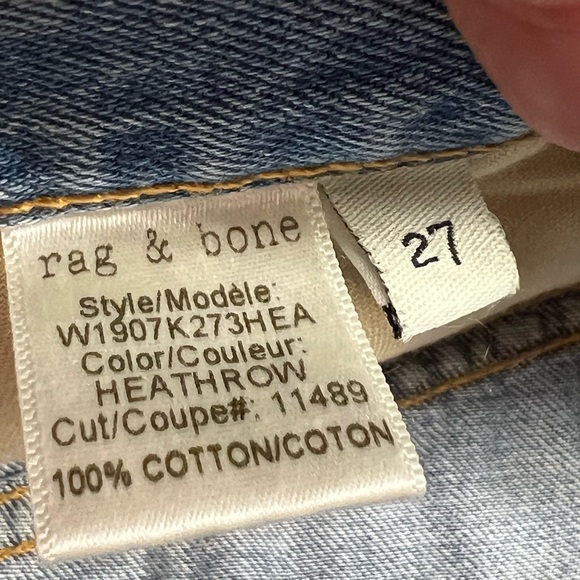 Rag & Bone Heathrow Cut Off Denim Mid Rise Jean Shorts W1907k273HEA size 27 - Picture 9 of 10